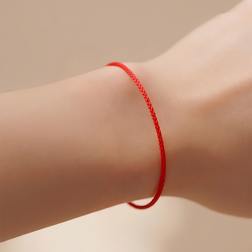 Red and Black Contrast Color Matching Thin Couple Bracelet